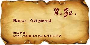 Mancz Zsigmond névjegykártya